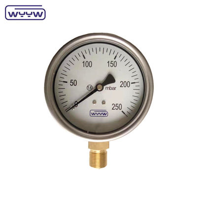 Trung Quốc máy đo áp suất viên nang 100mm mbar ss trường hợp kết nối đồng 1/2 &quot;bsp cmh2o áp suất thấp manometer
