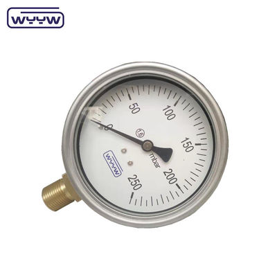 Trung Quốc máy đo áp suất viên nang 100mm mbar ss trường hợp kết nối đồng 1/2 &quot;bsp cmh2o áp suất thấp manometer