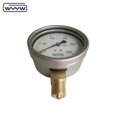 Trung Quốc máy đo áp suất viên nang 100mm mbar ss trường hợp kết nối đồng 1/2 &quot;bsp cmh2o áp suất thấp manometer