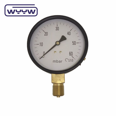 Máy đo áp suất thấp SS 63mm InH2O WC Pressure Gauge Mbar Bellows Pressure Gauge