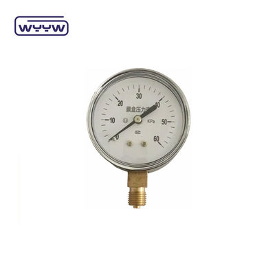 Bellows Type Capsule Pressure Gauge 63mm InH2O Manometer 100 Mbar