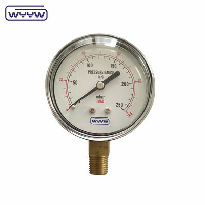 150mbar Low Bellows Type Pressure Gauge Manometer 63mm Bottom Mount