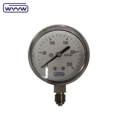 MMWC &amp; Mbar 63mm Capsule Pressure Gauge Manometer Vật liệu thép không gỉ