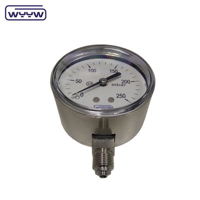 MMWC &amp; Mbar 63mm Capsule Pressure Gauge Manometer Vật liệu thép không gỉ