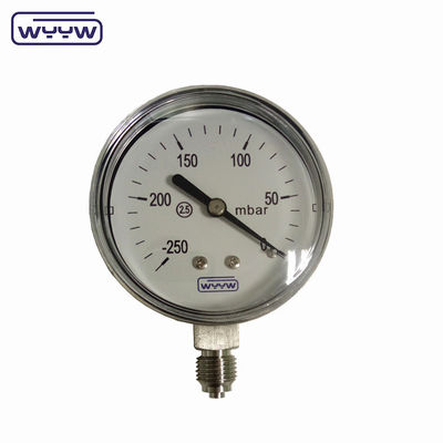 MMWC &amp; Mbar 63mm Capsule Pressure Gauge Manometer Vật liệu thép không gỉ