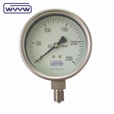 100mm 4 &quot; Tất cả thép không gỉ máy đo áp suất, Bellow loại máy đo áp suất
