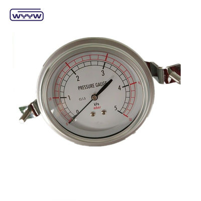 80mm Kpa Mbar Bellows Pressure Gauge Low Pressure Manometer Kết nối phóng xạ