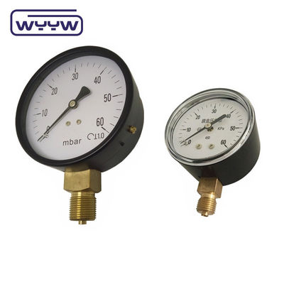 80mm Kpa Mbar Bellows Pressure Gauge Low Pressure Manometer Kết nối phóng xạ