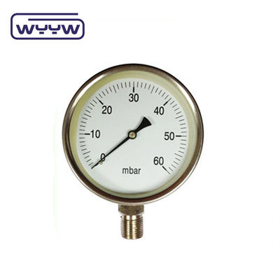 60-100mm CmH2O Capsule Pressure Gauge Manometer Độ chính xác 1,6%