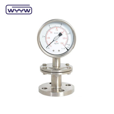 Tri Clamp Membrane Pressure Gauge Thép không gỉ Case 100mm