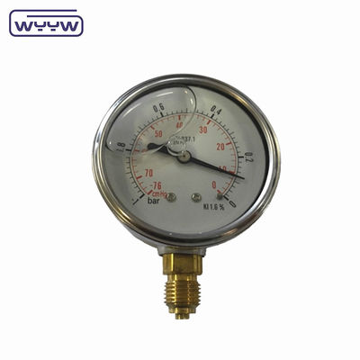 SS304 Case Composite Gauge Pressure Gauge Radial Direction -1-1bar -15-15psi 100mm Lấp dầu