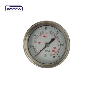 Axial Glycerine 63mm Composite Pressure Gauge Hydraulic Water Pressure Meter Tester Đứng đằng sau