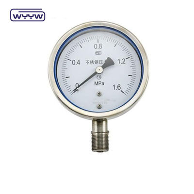 4&quot; Không sử dụng dầu 100mm khí Manometer Pressure Gauge vật liệu thép không gỉ
