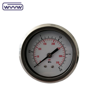 63mm thép không gỉ chất lỏng đầy máy đo áp suất chống sốc 1/4 