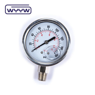 Máy đo áp suất đầy chất lỏng 60mm Dial 250 Bar Manometer EN 837-1