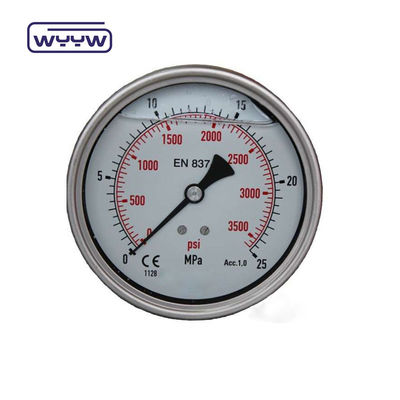 cao chất lượng axis manometer MPa/bar/kg Back kết nối 60mm đầy đủ 304ss thép không gỉ máy đo áp suất