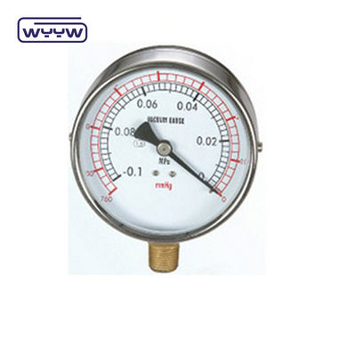 Silicone 4 Inch Bezel Ring Pressure Gauge 100mm Dial Bottom Mount