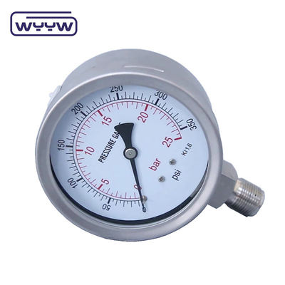 100mm Tất cả SS304 kính an toàn máy đo áp lực bayonet 1 năm bảo hành