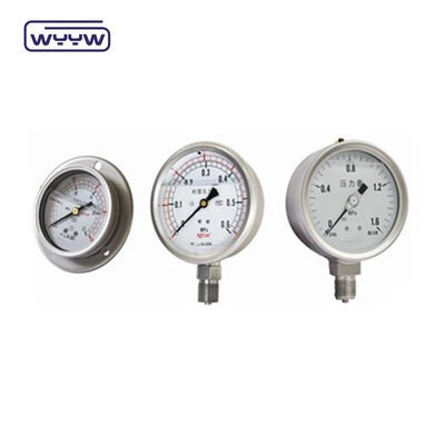 4 inch thép không gỉ dầu đầy máy đo áp suất với 2,5%/1,6% độ chính xác và 1/4'PT / NPT / G / M dây