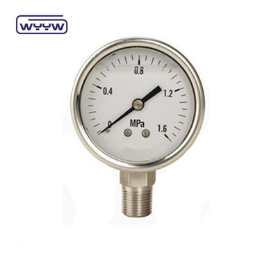 Máy đo áp suất ống U chứa chất lỏng công nghiệp 60mm SS304 Bourdon Tube Manometer