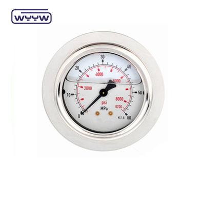 Phân đo áp suất thủy lực sS304 Glycerine hoặc Manometer chứa silicom