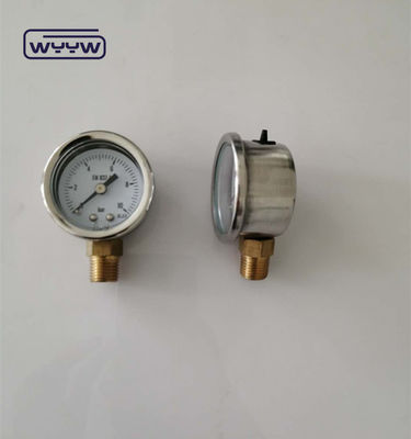 1.5 &quot; 40mm Glycerine đầy áp lực đo Manometer 100kpa kết nối dưới cùng