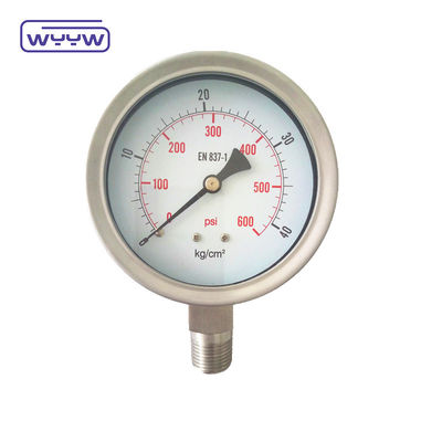 Chiếc máy đo áp suất chất lỏng được hàn bằng laser công nghiệp chính xác với con trỏ nhôm đen