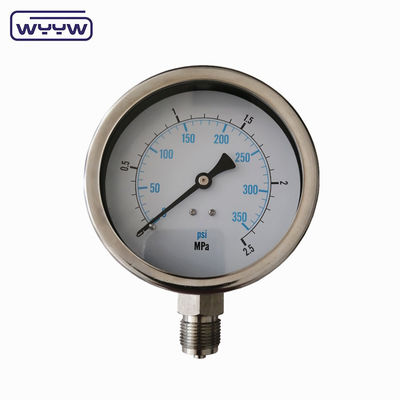 Công cụ đo áp suất chuyên nghiệp với chất lỏng điền 1/2'PT / NPT / G / M Thread Đen sơn nhôm chỉ