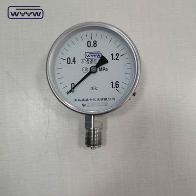 100mm đường kính SS304 Máy đo áp suất khô với độ chính xác ± 1,6%