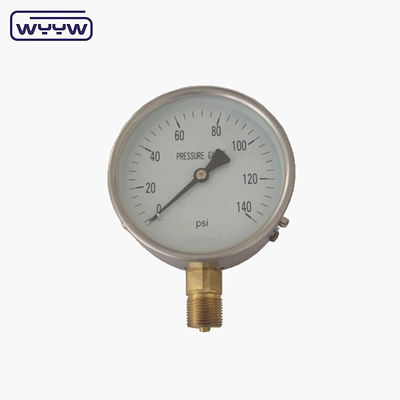 Đường đo áp suất 0.. 1000 bar Bourdon Tube Pressure Gauge với đầu nối thép không gỉ