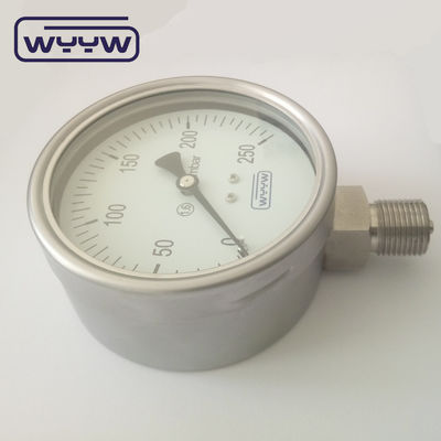 Máy đo áp suất viên nang Aluminum Black Pointer 100mm 1/2 Kích thước kết nối cho các ứng dụng hạng nặng