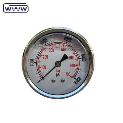 Bar Pressure Range Pressure Gauge Manometer với kết nối đồng Bottom Back Mount