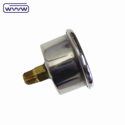Bottom Back Mount Pressure Gauge Manometer với kết nối đồng và Phosphor Bronze Bourdon Tube