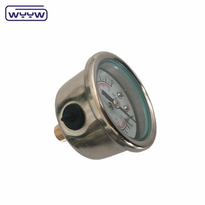 Bottom Back Mount Pressure Gauge Manometer với kết nối đồng và Phosphor Bronze Bourdon Tube