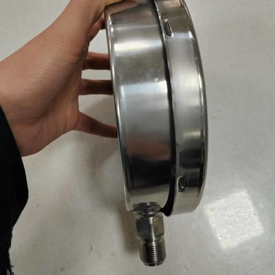 Công cụ đo áp suất 150mm với chất lỏng điền màu đen sơn chỉ số nhôm chính xác bền