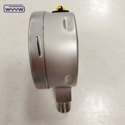 Đồng hồ đo áp suất có vỏ SS304, ren SS316, chứa đầy Glycerine, kính an toàn, có kim điều chỉnh