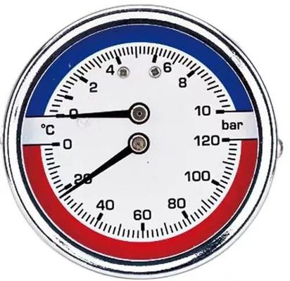 Đồng hồ đo áp suất và nhiệt độ Thermomanometer chịu nhiệt độ cao với mặt đồng hồ 2.5"-4", dải đo áp suất 0-16 Bar và kích thước kết nối 1/4"-1/2"