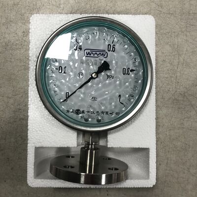 DN25 Flanges Size Diaphragm Pressure Gauge với mặt dưới và cấu hình ống Bourdon cho các ứng dụng công nghiệp