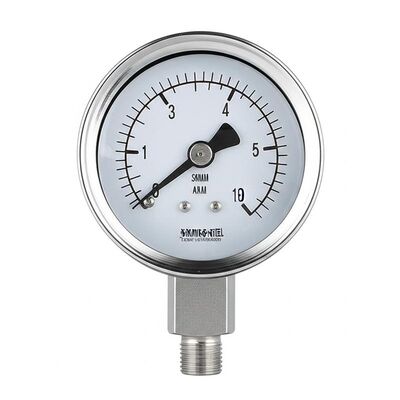 Đồng hồ đo áp suất hướng trục chống rung 50mm bằng thép không gỉ 316 với kết nối đáy