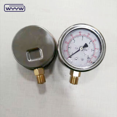 Máy đo áp suất bơm bùn chứa dầu 63mm với vỏ thép không gỉ và phạm vi áp suất tùy chỉnh