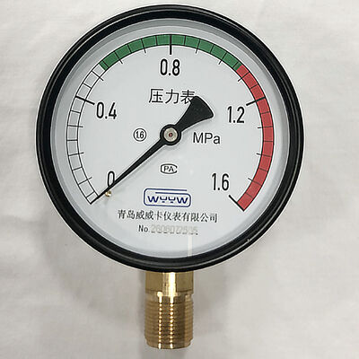 4 inch 100MM 0 ~ 1.6MPa Carbon Steel Pressure Gauge cho máy nén không khí và bể thu