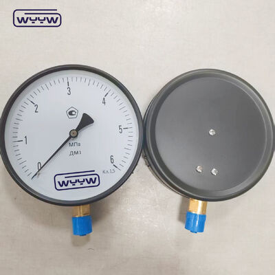 Máy đo áp suất bằng thép đen 160mm với mặt dưới G1/2