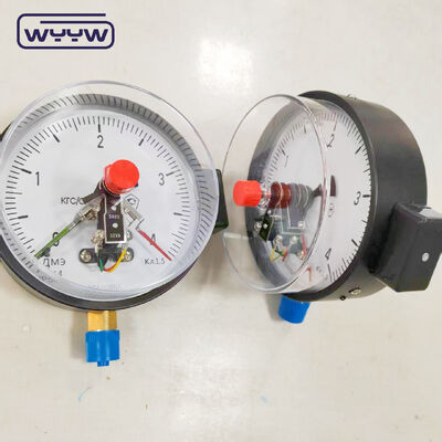 150mm Thép đen Máy đo áp suất áp suất điện tiếp xúc bằng từ tính với độ chính xác 1,6%
