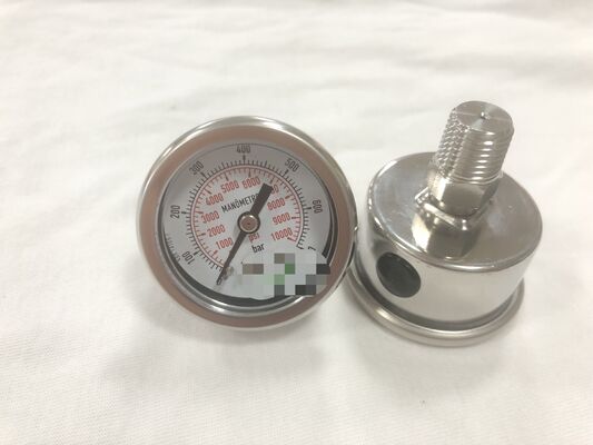 1.5 inch 40mm All Stainless Steel Back Pressure Gauge with 0-700bar 0-10000psi Dual Scale