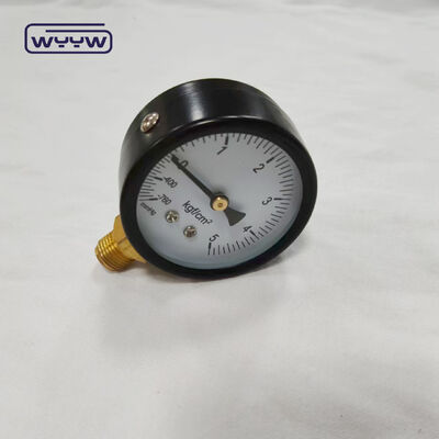 60mm Dial Size Black Steel Case Bottom Mount Pressure Gauge Máy đo áp suất khí