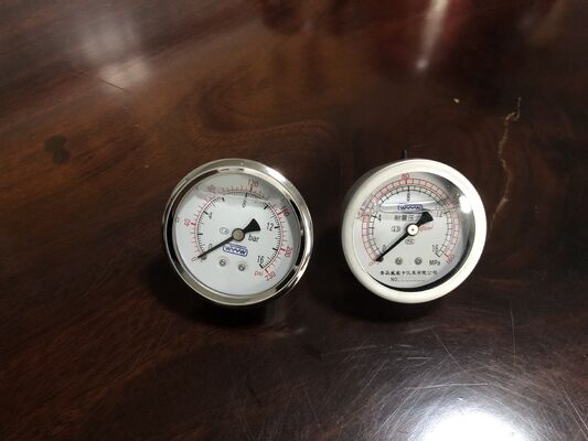 63mm Liquid Filled Shock Resistant Pressure Gauge with Stainless Steel Case and Dual Scale